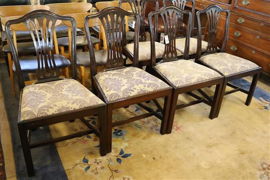 Set of six George III style mahogany dining chairs